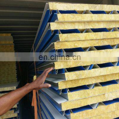 Fire proof sound proof rock wool sandwich wall and roof pane