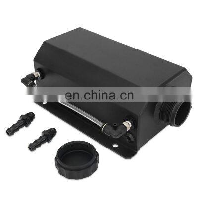 2 Ltr Capacity AN-10 (-10AN) Oil Breather Catch Tank Can Anodized Black, 2000ml 2L Aluminum Oil Catch Tank