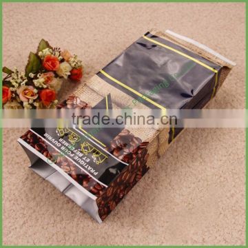 Custom printed side gusset aluminum foil plastic vacuum sealed coffee / tea food packaging bag