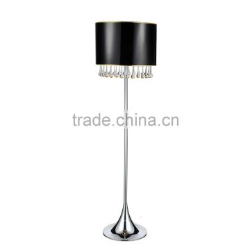 2015 new design crystal black pvc shade floor lamp for hotel light