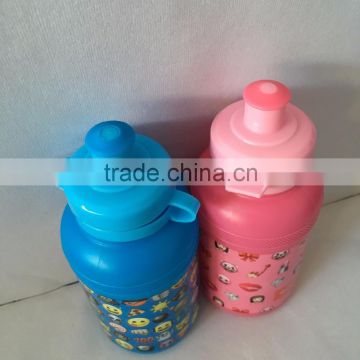 plastic water bottle with lid and cute logo