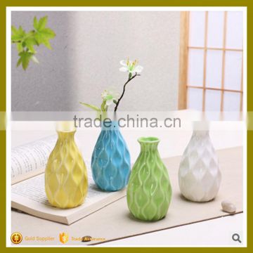 Simple style color glazed ceramic porcelain flower vase for table decor                        
                                                                                Supplier's Choice