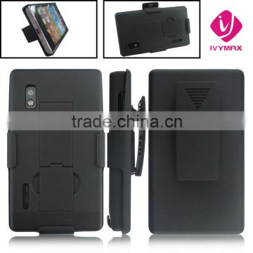 new product plastic embossed holster combo case for LG E610/L5 phone accessory