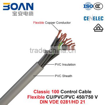 Classic 100, Control Cable, Flexible Cu/PVC/PVC, 450/750 V (DIN VDE 0281/HD 21)