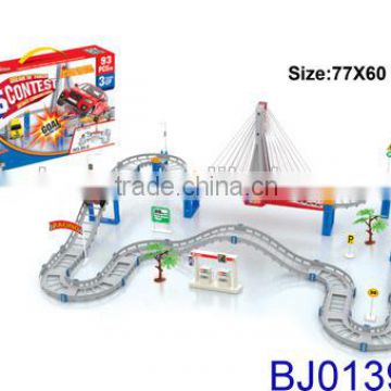 Fashion kids toy plastic battery operated track slot car racer