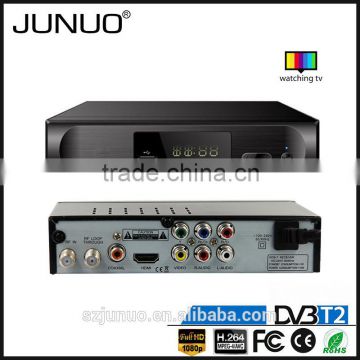 JUNUO shenzhen manufacture OEM quality FTA HD mpeg4 digital terrestrial tv decoder set top box dvb-t2 Zambia