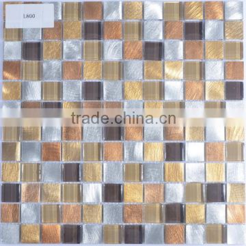 Glass mix aluminum mix stone mosaic tile