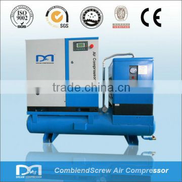 11KW Combined rotary screw type air compresor de tornillo with air dryer air tank air filter