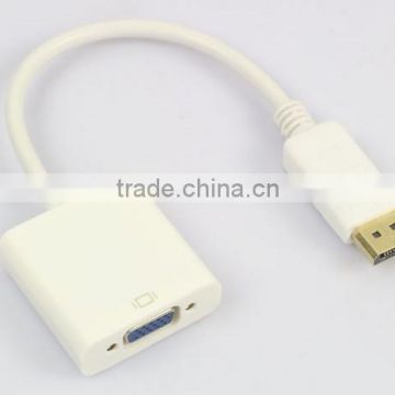 Gold plated Display Port DisplayPort To VGA Adapter 24k gold plated white color