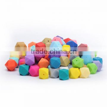 Bangxing silicone teething beads hexagon food grade silicone beads