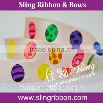 Eggs Printed Satin Ribbon For Easter's Day