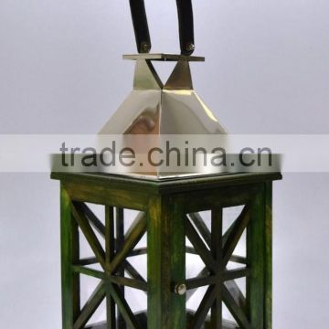 Wood & Steel Lantern for Pillar candle