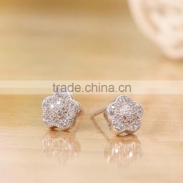 Online checkout wholesale 925 sterling silver cz flower earring