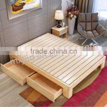 Modern solid wood tatami bed for adults