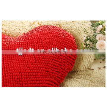 Chinese chenille heart hold pillow and cushion cover home safa decorative