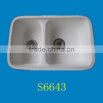 undermount acrylic resin kitchen sink white color