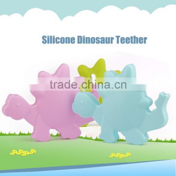 Promotion gift 5 color dinosaur baby teether soft silicone