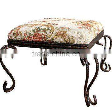 small square metal frame Footstool