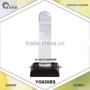 Weather Forecast Glass With Wooden Square Base YG638BS