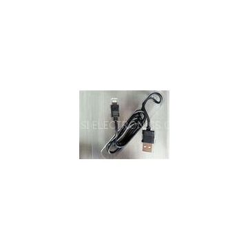 Black Double Charging IPhone USB Charger Cable For Iphone 5 / 5S / 5C with MFI