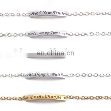 Name Personalized bar bracelet Bridesmaid Gift Dainty Name Plate Bracelet
