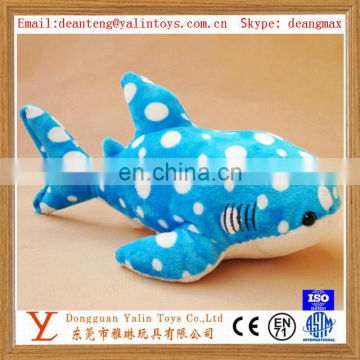 realistic plush blue fish soft super soft fabric shark toy for promotion