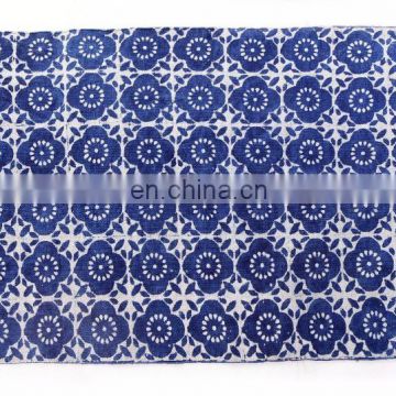 100% cotton rug diamond weave indigo blue / white 90x150cm 3x5 Ft quayside home