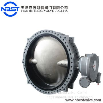 DN50 Casting Material Flanged Butterfly Valve Low Pressure Worm Gear