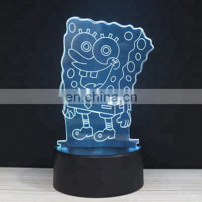 Promotion gifts custom 3D creative light acrylic illusion night lamp