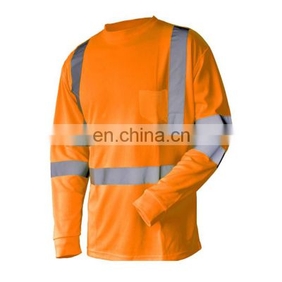 Men custom reflective polo shirt with long sleeves cotton shirt
