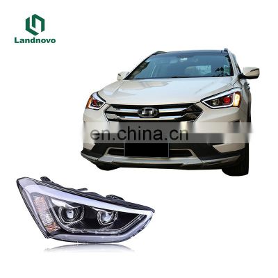 Landnovo whole sale auto parts car light for Hyundai Santafe 2013-2016 IX45 assembly led head light head lamp