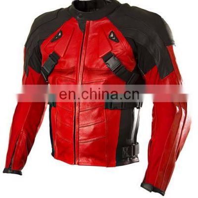Custom Leather Motorcycle Jacket Cowhide Motorbike Jacket Motocross Racing Jacket For Winter Warm