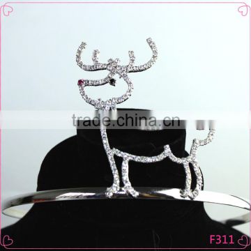 2015 Newest cute animal crystal pageant crown Beautiful hair accessory bridal tiara