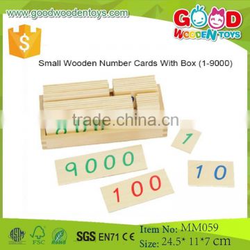 Montessori Material Educational Toy Small Wooden Number Cards With Box (1-9000)