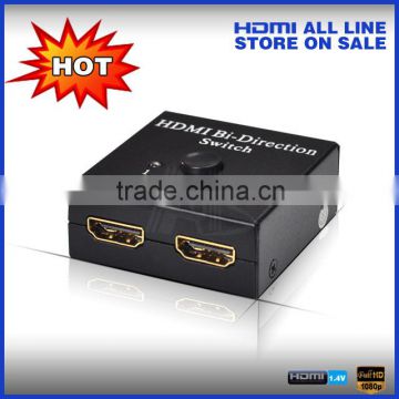 2 Ports HDMI 1.4 Bi-direction manual switch 3D