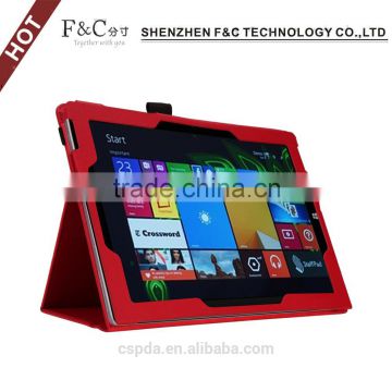 Colorful pu leather stand flip cover for microsoft surface pro 4 with elastic band design