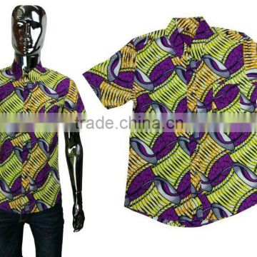 fashion mens t shirt ghana kente wax man shirt for business or wedding party