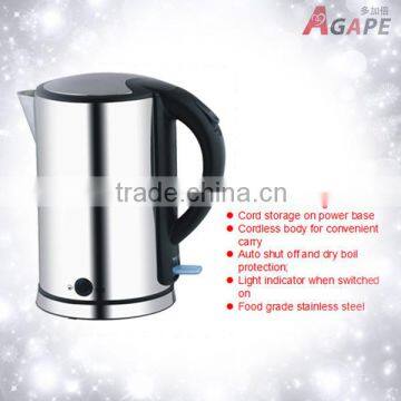 NEWEST 1800W 1.7L Electric Water Kettle Stainless Steel Kettle Food Grade Rapid Heating With Keep Warm Function AEK-403