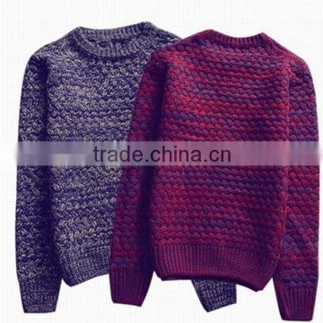 2015 Latest design mens Red melange cotton sweater