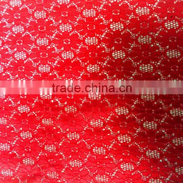 hot sales red floral tulle elastic french plain lace fabric for garment