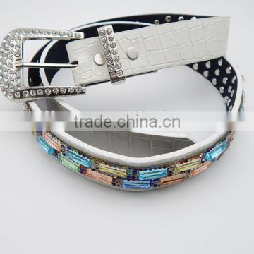 PU leather belt rhinestone accessories fashion new design for lady trendy style