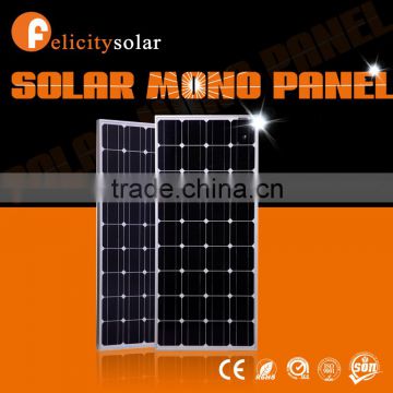 2016 Guangzhou Felicity new design high quality 150w/18v mono solar panel with mounting brackets