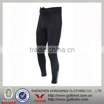 100% polyester black color men's sports compression pants