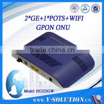 OEM Blue Case FTTH 2 Gigabit 1POTS Port 2T2R WiFi GPON ONU Modem