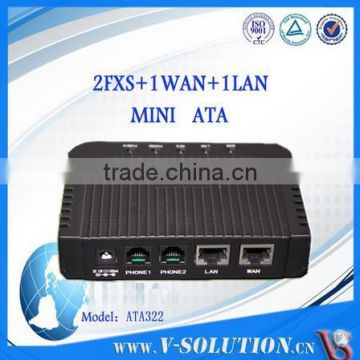 2Voice+1WAN+1LAN ATA VoIP Adapter SIP VoIP Gateway Compatible with Call Agent HUAWEI, ZTE, Alcatel-Lucent
