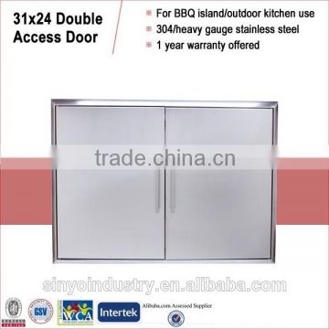 Quality guaranteed stainless bbq double door