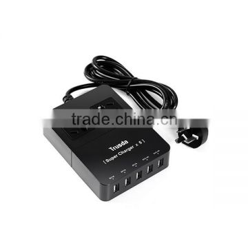 40W 8 Amp 5v 2.4a usb hub charger for Apple, Android Devices, and More USB Powered Devices (Black)