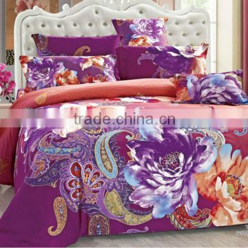 Reactive printed 100% cotton luxury bedding set/china manufacture