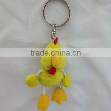 Beautiful mini size plush yellow chicken keychain toy