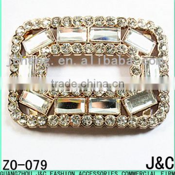 rectangle shaped glass stone with rhinestone lady shoes accessory